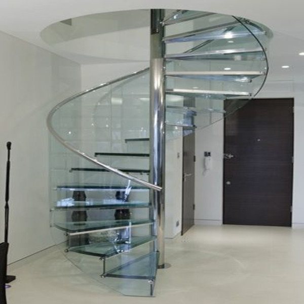 Top Modern Handrail Designs Stainless Steel Spiral Stairs Interior Staircase With Tread 