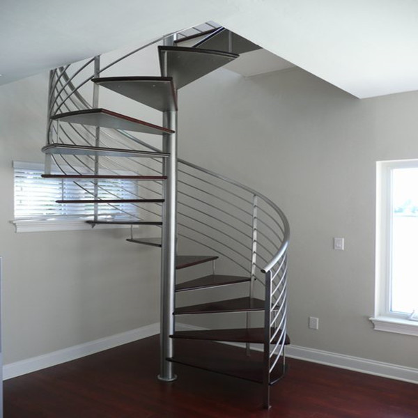 High quality steel wood spiral staircase small space