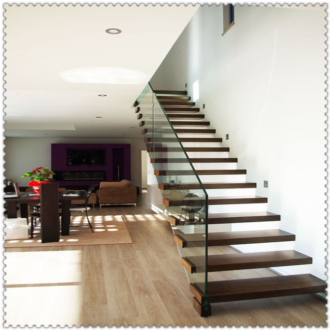 Modern Wood Floating Staircase Cantilevered Stairs - 副本