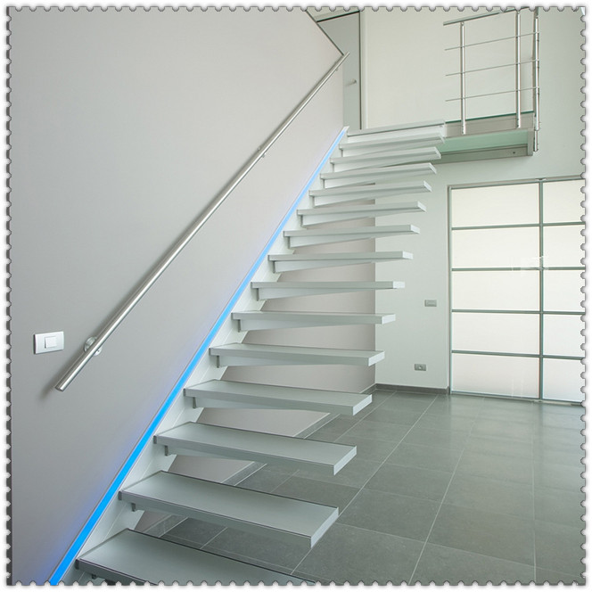 LED light glass stairs stainless steel glass staircase - 副本