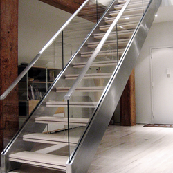 Custom Nordic style solid wooden straight staircase with balustrade - 副本