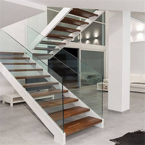 L shape staircases handrails design double plate stringer staircase - 副本