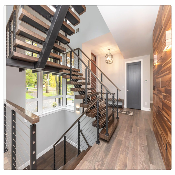 stainless steel wood stairs