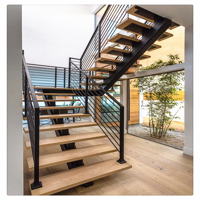 red oak wood tread stairs