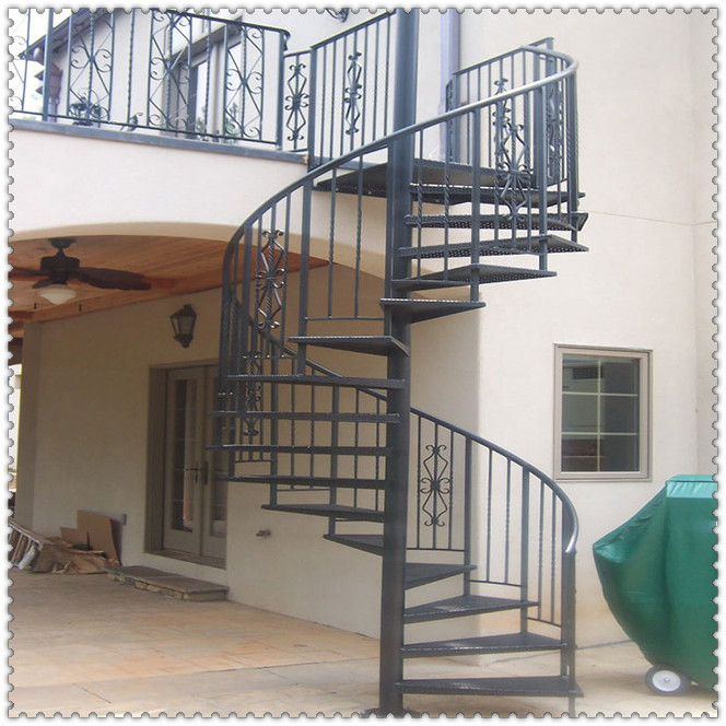 Prefabricated stainless steel spiral staircase design