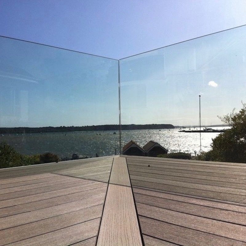 U channel aluminium framless glass balustrade PR-U032