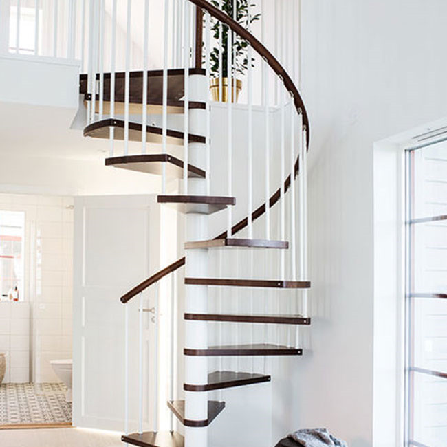 Wrought iron arc staircase/fashionable curved spiral staircase prices