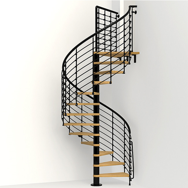 High quality space saver wood spiral staircase interior stair