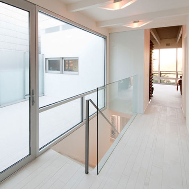 Side mounted stainless steel frameless laminated glass balustrade railing PR-U041