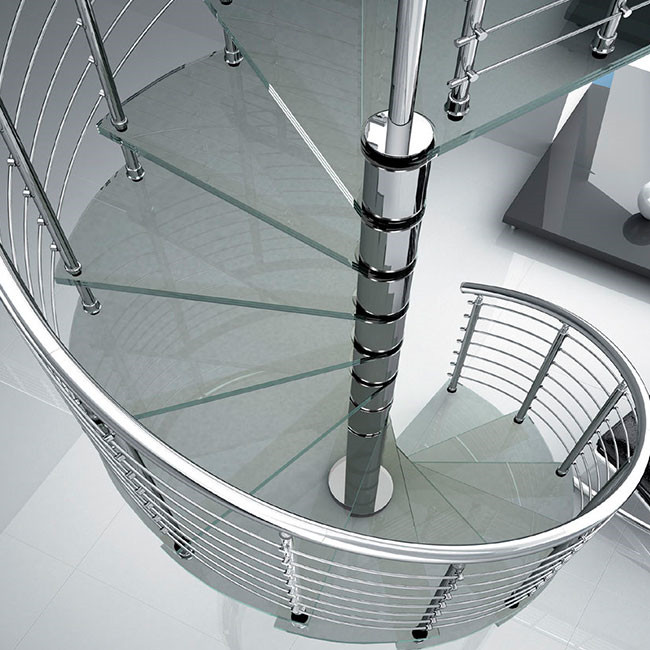 modern style luxury steel spiral staircase