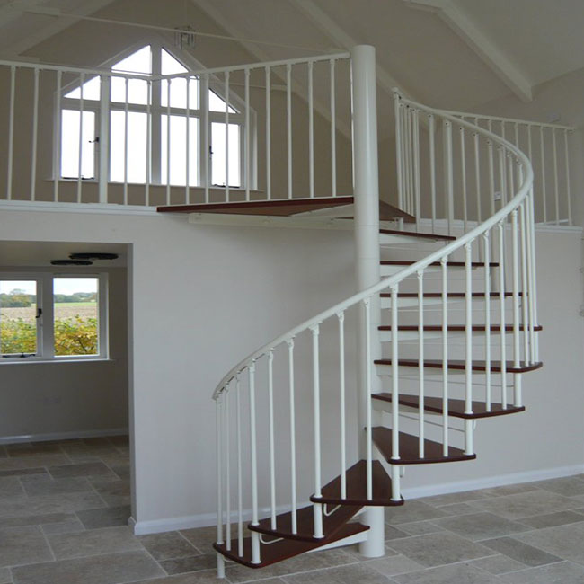 Custom Steel Spiral Staircase with Iron Railing Designs