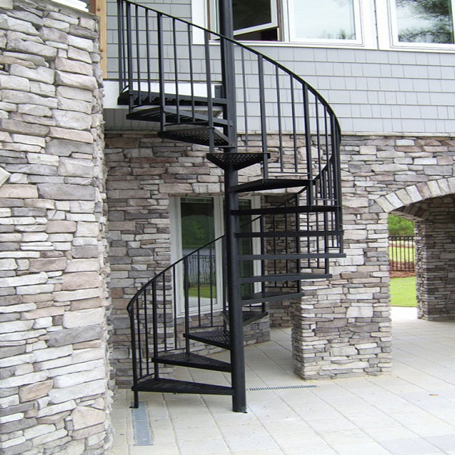 indoor spiral wrought iron staircase