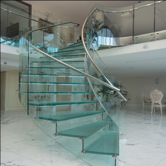 foshan indoor curved round stair modern big curved staircase 