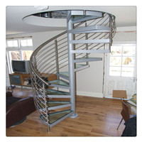 Aluminum Handrails Balustrades Integral Modern Design Spiral Staircase