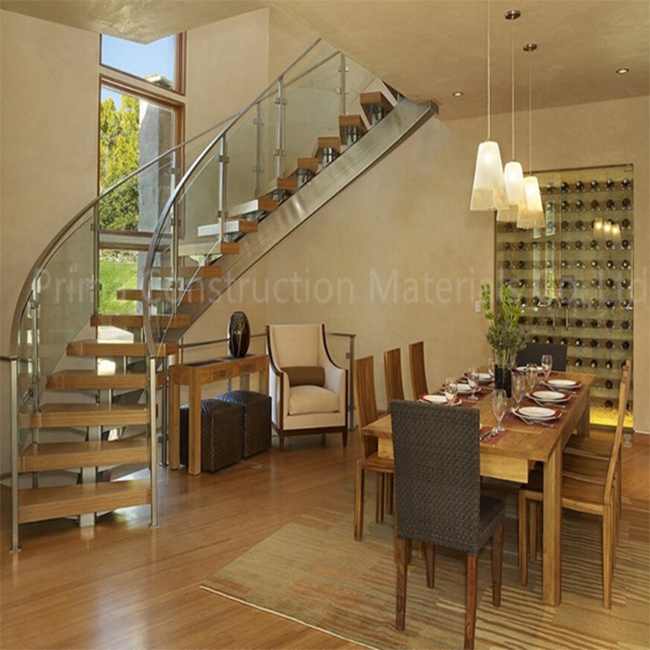 Curved staircase for interior resident 