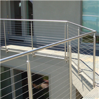 Floor Mounted Stainless Steel Cable Deck Railing With Mirror Satin Finish