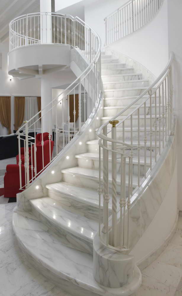 Marble steps spiral staircase internal spiral staircase