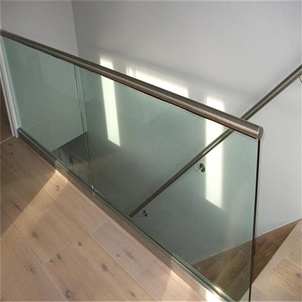 Aluminum U channel balcony tempered laminated glass railing PR-U066