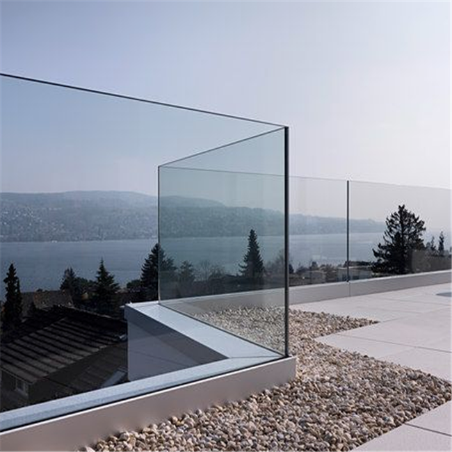 U channel exterior aluminum glass railing system for 10-15mm glass PR-U136