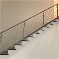 Staircase cable railing 316 stainless steel wire balustrade with wood handrail