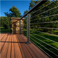 Round post cable railing 316 stainless steel wire balustrade for outdoor