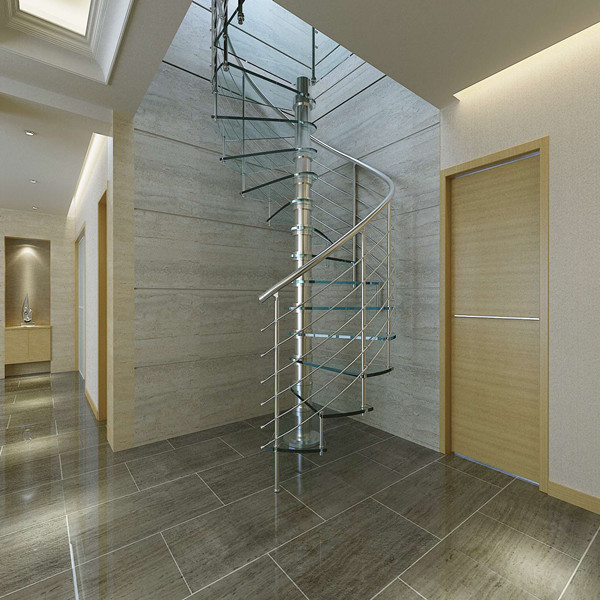 Home decos glass spiral staircase for indoor