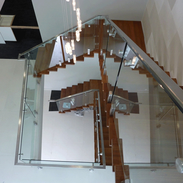 Modern toughened design indoor marble stair