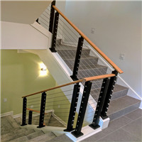 Side mounted cable railing wire deck balustrade design