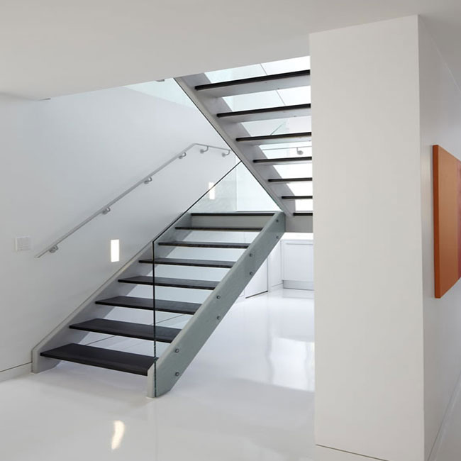 modern custom stairs glass railing u shape staircase design steel wooden staircase for home