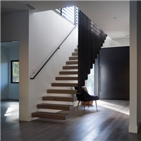 Interior Invisible Steel Stringer Stair Modern Floating Staircase