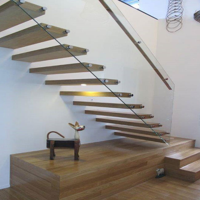 interior straight stringer steel wood staircase for sale