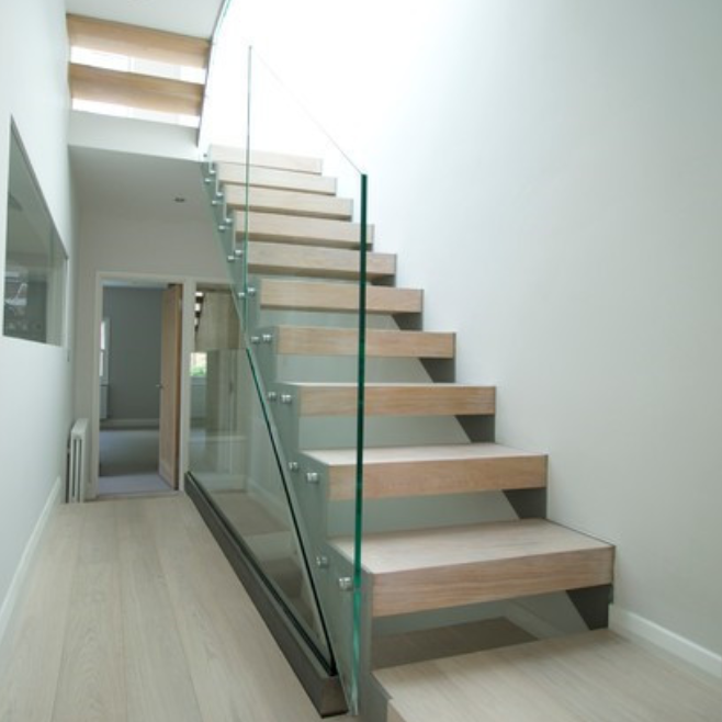 steel structure modern stair case/ modular straight steel staircase