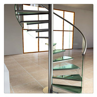 Hot Selling Good Quality Custom Arc Stair Curved Stainless Steel Spiral Staircase 