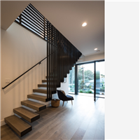 Modern Wood Treads Floating Staircase Glass Floating Stair