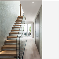 Modern Wood Staircase Floating Stair With Stainless Steel Cable Fence