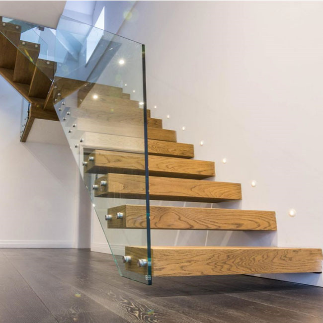 Modern Wood Floating Staircase Cantilevered Stairs