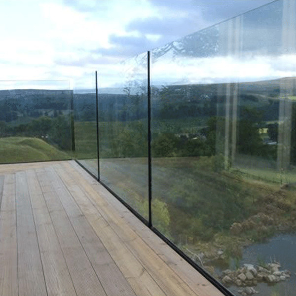 12mm thickness tempered clear glass railing