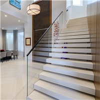 Modern house stairs floating wooden staircase