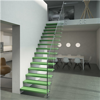 invisible stringer cantilever staircase glass tread floating stairs