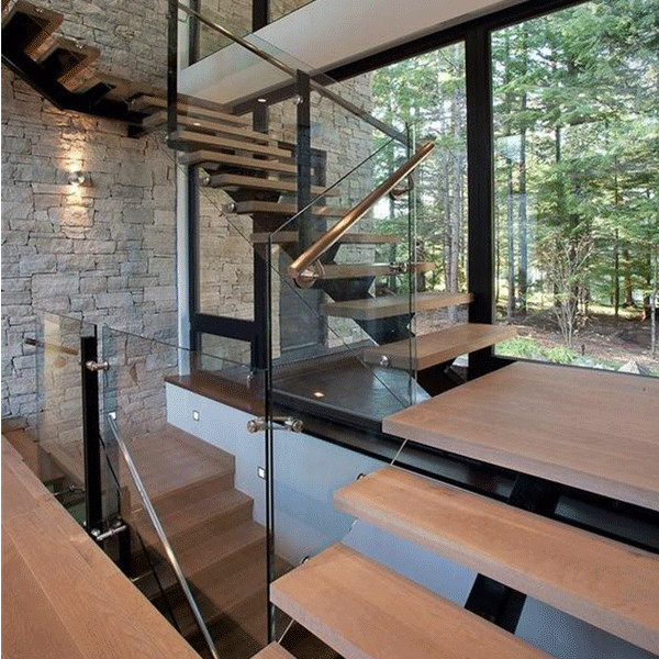 Modern stair floating straight  bunk bed stairs