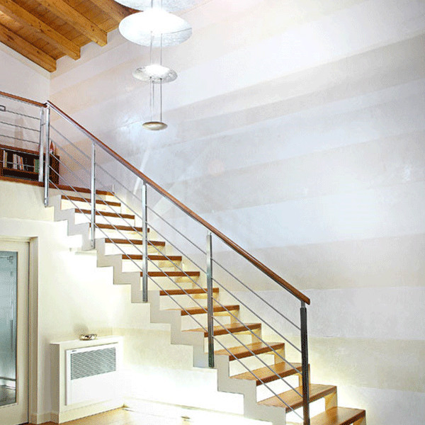 Modern floating straight staircase marble step design foldable stairs