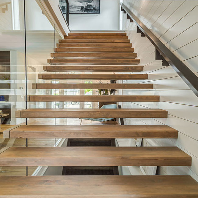 Inside stair Modern house residential steel stairs/ floating straight staircase