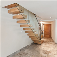 Modern straight stairs floating staircase design for apartment