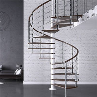 Modern small metal deck stairs spiral staircase to balcony