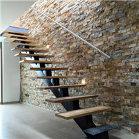 Modern design straight staircase with glass railing c05