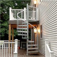 Top selling Metal spiral staircase with stainless steel rod railing