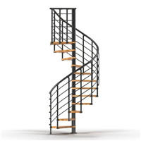 Foshan factory Metal spiral staircase with stainless steel rod railing