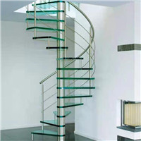 High quality laminated spiral staircase with stainless steel rod railing