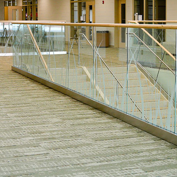 hot selling aluminum glass railing with pvc handrail