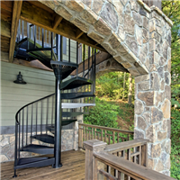 Prefab spiral stairs outdoor steel railing stair